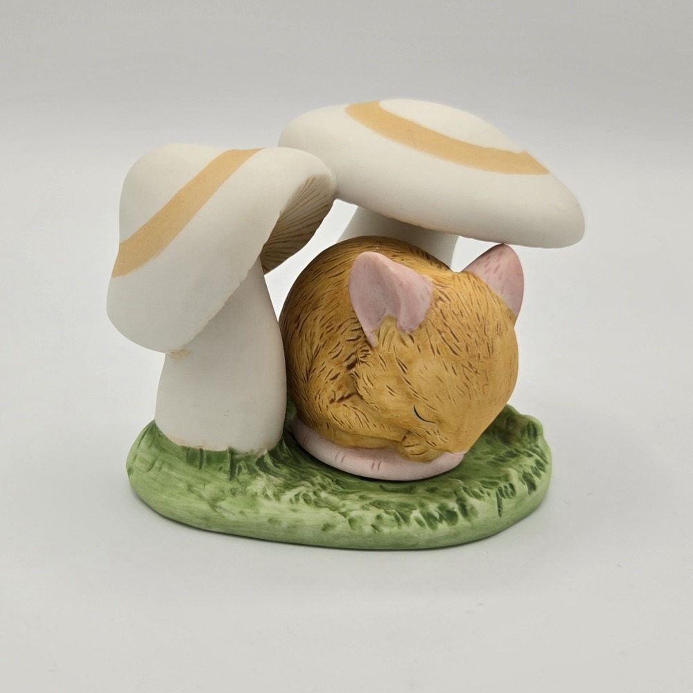Vtg Franklin‎ Mint 1984 " Woodland Surprises" Mouse Moushrooms